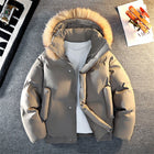 Winter Down Puffer Overcoat Men Fur Collar Soft Leather Parkas Men's Windproof Padded Coat Streetwear Men's Outdoor Parka Jacket