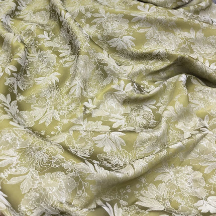 Tessuto jacquard con motivo peonia in rilievo bicolore al metro per gonne, pigiami, cucito, tessuto Hanfu stampato, delicato sulla pelle, sottile e morbido