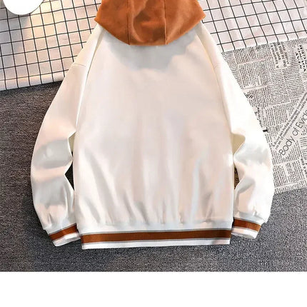Men's Autumn New Trendy Brand All-match Student Hooded Jacket Plus Size Coats Women High Quality Varsity Baseball Uniform Jacket