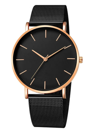 Orologio da donna semplice per il tempo libero 2025 Orologio da polso da uomo di lusso alla moda ultrasottile con cintura in rete vintage platinumshop