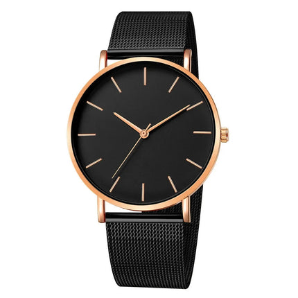 Orologio da donna semplice per il tempo libero 2025 Orologio da polso da uomo di lusso alla moda ultrasottile con cintura in rete vintage platinumshop