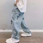 Jeans Men Wide Leg Cargo Pants Streetwear Baggy Men Korean Fashion Loose Straight Male Clothing Y2K Hip Hop Style Male Trousers PlatiNum