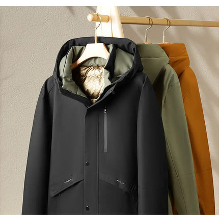 Oversized Men's 90% White Duck Down Jackets Winter Outdoor Windproof Warm Hooded Puffer Coat Loose Thicken Padded Parka Clothing