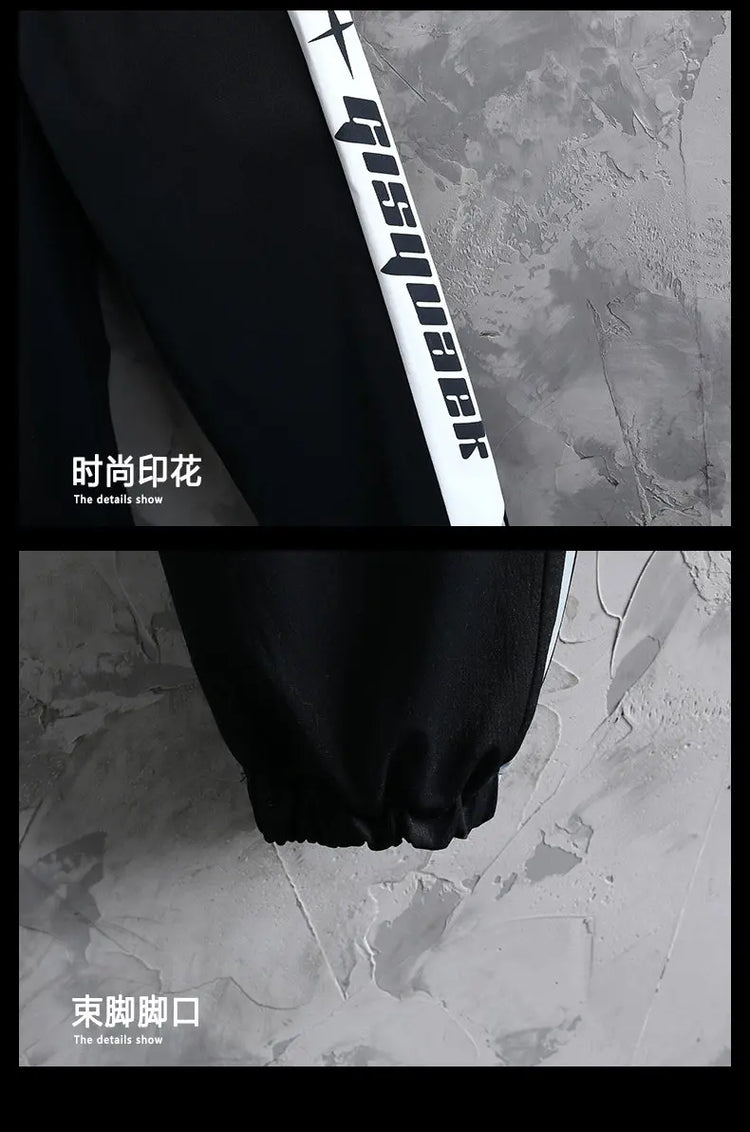 Casual 2-Piece Men's Sets Spring Autumn Streetwear Hooded Jackets & Jogger Tracksuits Outdoor Coats And Drawstring Pant Clothing