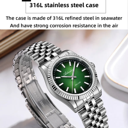 ADDIESDIVE Watch For Men Sapphire Glass Luminous 10Bar Diving Jubilee Strap 316L Stainless Steel VH31 Movement Quartz Watch