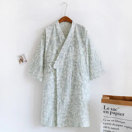 Pigiama kimono in stile giapponese estate nuovo pigiama di garza di cotone 100% camicia da notte da donna SPA yukata homewear pigiama lungo da donna