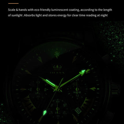 OLEVS Orologi al quarzo da uomo Orologi di marca in acciaio inossidabile Orologio sportivo impermeabile per uomo Cronografo con fasi lunari platinumshop