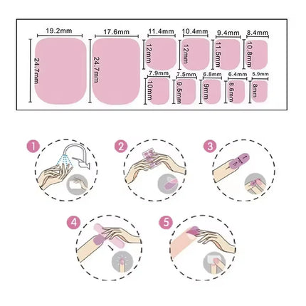 22Tips Red Christmas Baking Free Toenail Sticker Glossy Solid Color Self-adhesive Toe Nail Strips Festival Full Cover Foot Wraps2028
