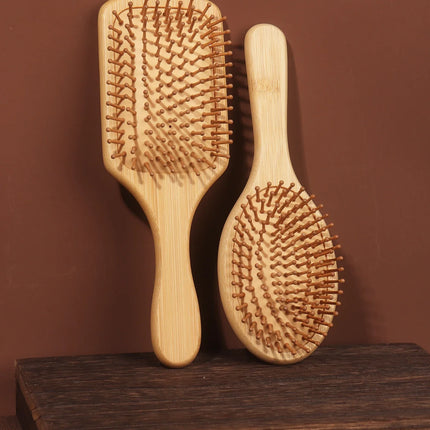 Bamboo Hairbrush Natural Wooden Anti-Static Brush Hair and Scalp Grooming Anti-Static Air Cushion Styling Tool Universal