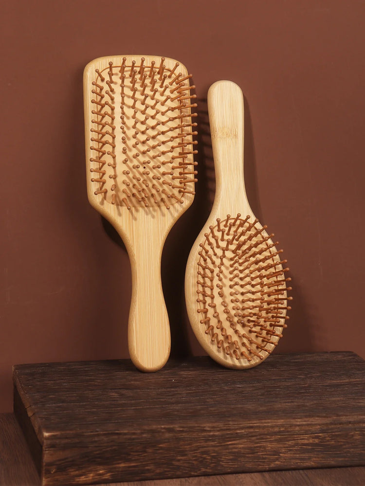 Bamboo Hairbrush Natural Wooden Anti-Static Brush Hair and Scalp Grooming Anti-Static Air Cushion Styling Tool Universal