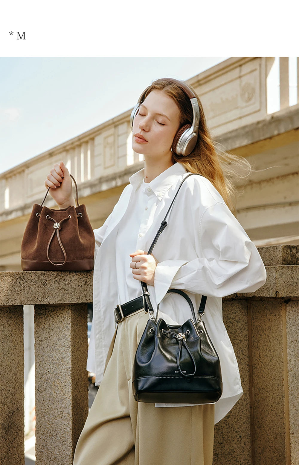 LA FESTIN Original New Women Bag Luxury Suede Bag Leather Handbag Winter Bags Fashion Shoulder Bag Bucket Bag Crossbody Bag