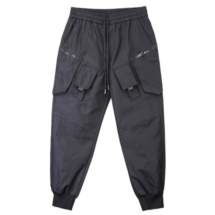 2026 New Streetwear Joggers Pants Men's Multi-Pockets Tactical Cargo Pant Black Utility Work Elastic Waist Casual Trousers