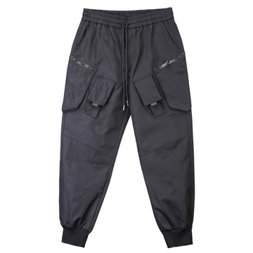 2026 New Streetwear Joggers Pants Men's Multi-Pockets Tactical Cargo Pant Black Utility Work Elastic Waist Casual Trousers