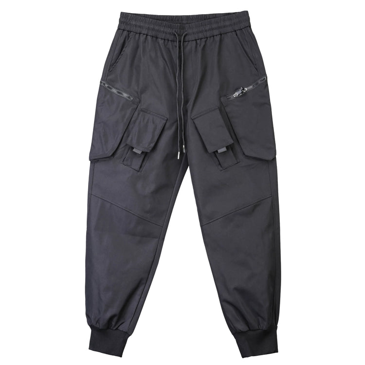 2026 New Streetwear Joggers Pants Men's Multi-Pockets Tactical Cargo Pant Black Utility Work Elastic Waist Casual Trousers