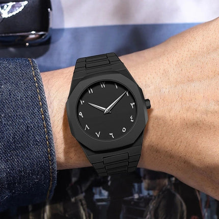 Orologio al quarzo dal design minimalista per uomo, casual, leggero, cinturino in plastica, impermeabile, sportivo, da lavoro, orologio creativo da uomo platinumshop