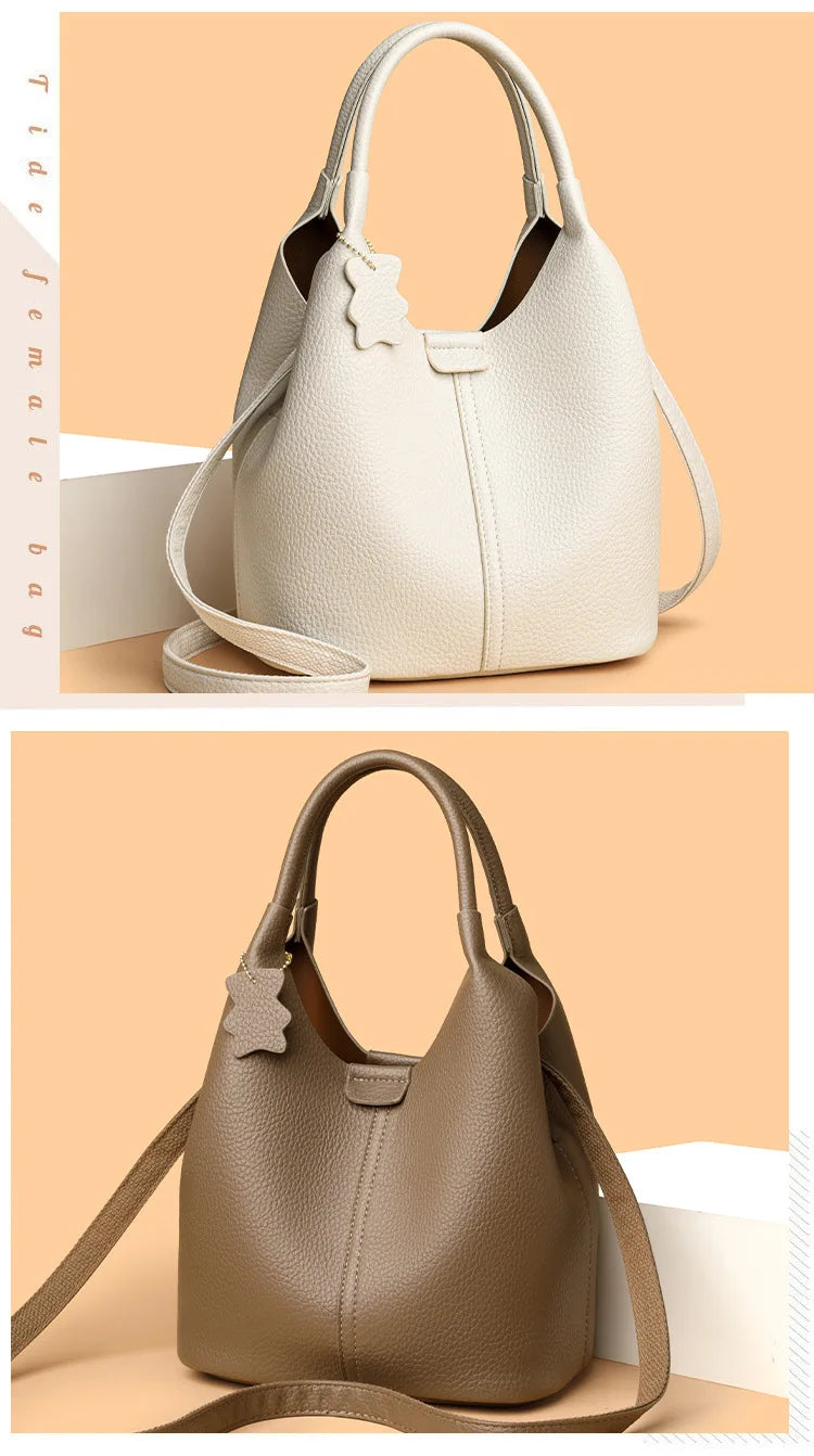 2025 French Women's Handbag PU Leather Shoulder Bag Casual Versatile Tote Bag Soft Leather Stylish Crossbody Bag For Women