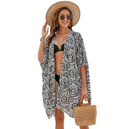 2024 Cardigan Kimono boho da donna Coverups larghi Beach Swim Bikini costume da bagno Cover up camicetta per costumi da bagno Resort Wear platinumshop