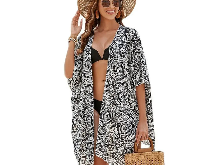 2024 Cardigan Kimono boho da donna Coverups larghi Beach Swim Bikini costume da bagno Cover up camicetta per costumi da bagno Resort Wear platinumshop