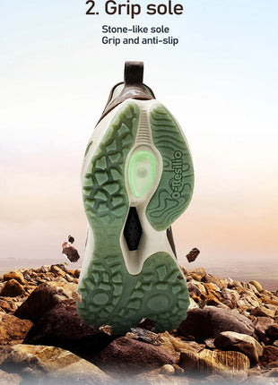 ONEMIX Scarpe da trail running da uomo Scarpe da ginnastica in pelle antiscivolo indossabili Supporto stabile Scarpe sportive fuoristrada Scarpe da ginnastica da passeggio all'aperto PlatiNum