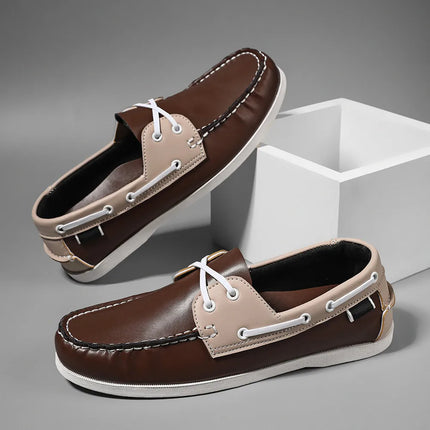 Scarpe mocassini da uomo alla moda con punta a grembiule, comode antiscivolo per passeggiate all'aperto, viaggi, primavera ed estate