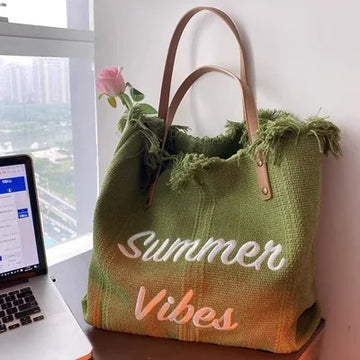 Borse da donna in tela Borsa da spiaggia grande Tote Borse per la spesa Borsa a tracolla sotto le ascelle per borse casual con manico superiore femminile