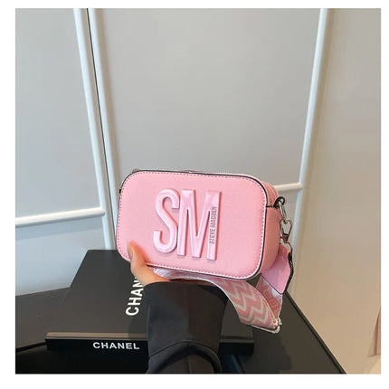 Cross-Border Style Camera Bag Fashionable Retro Women's Shoulder Slant Bag Small Square Bag Street Trend PU Material PlatiNum