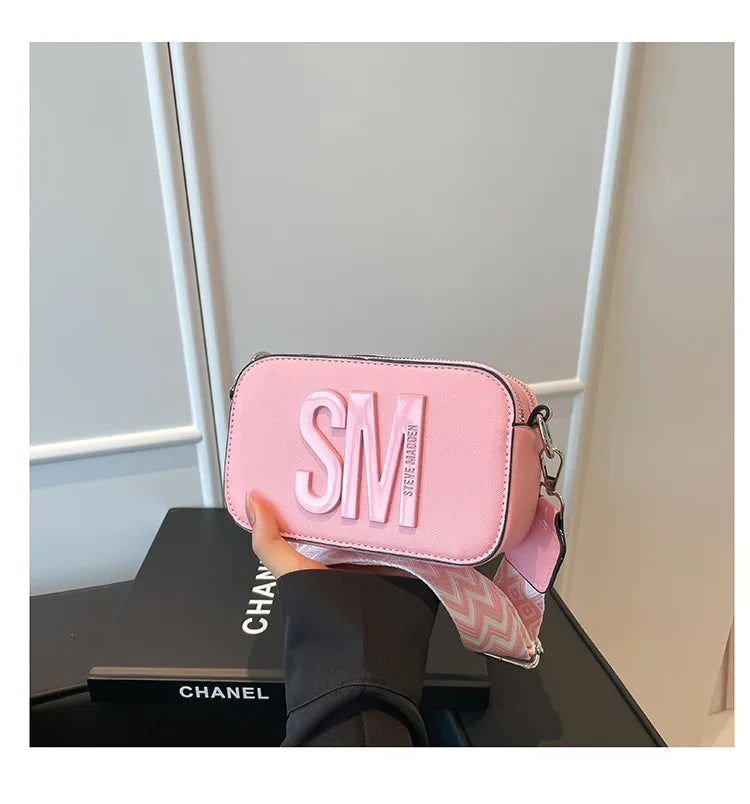 Cross-Border Style Camera Bag Fashionable Retro Women's Shoulder Slant Bag Small Square Bag Street Trend PU Material PlatiNum