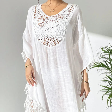 Abito Copricostume Estivo da Donna con Scollo Quadrato, Protezione Solare, Vestibilità Ampia, Traforato, per Spiaggia e Vacanze platinumshop