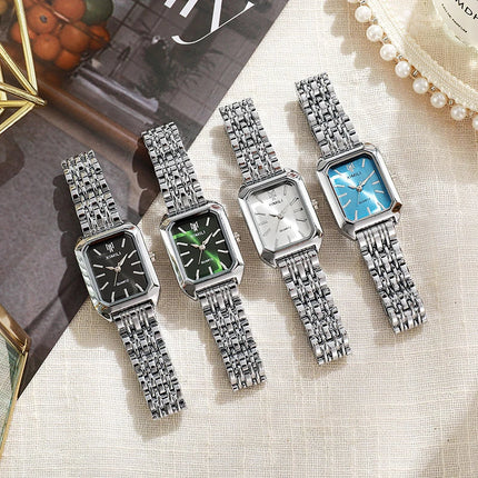 2025 Orologio da polso con cinturino in acciaio inossidabile di marca calda Orologio da polso al quarzo regalo di lusso da donna Orologio da polso al quarzo quadrato semplice moda studente platinumshop