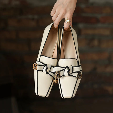 【JOCHEBED HU】2026 New Summer Retro Women's High Heels Thick Heel Square Toe Back Empty Shoes Trend 33-46