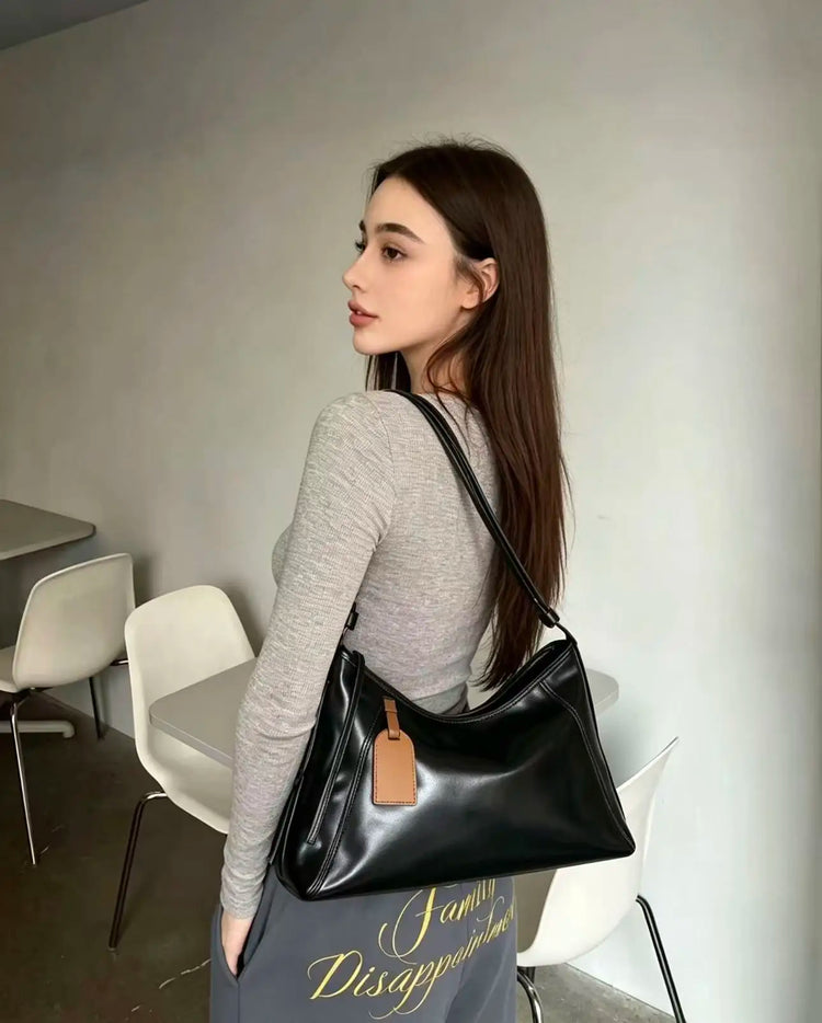 Borsa in pelle morbida, borsa a tracolla da donna, borsa di alta qualità, borsa da lavoro.