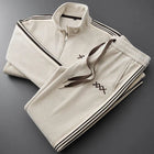 Men's clothing Winter New Fashion Slim Embroidery coats Female and Men's set Casual Warm Sports Casual Tracksuit men PlatiNum