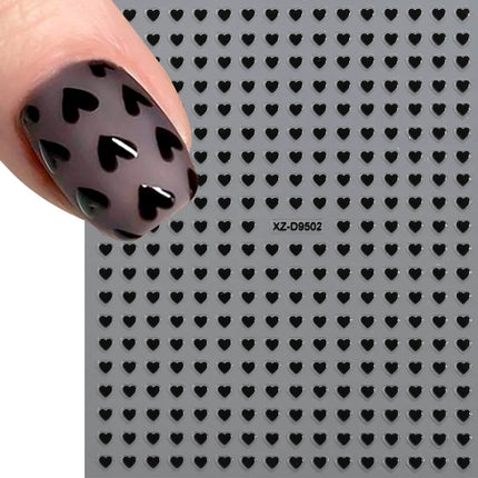 8pc 3D Mixed Color Heart Nail Stickers Valentines' Day Sweet Red Pink Love Selfadhesive Nail Decoration Decals Manicure 2027
