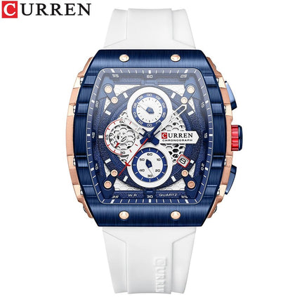 CURREN Orologio da uomo alla moda, marchio unico, design quadrato, lusso, nastro sportivo al quarzo, orologi da uomo impermeabili platinumshop
