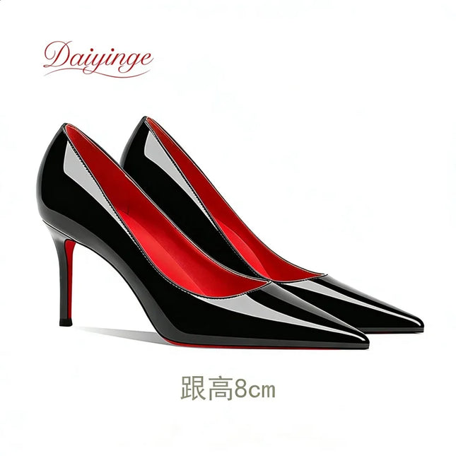 Scarpe da Donna 2026 di Tendenza Lusso con Suola Rossa Tacchi Alti a Punta Stiletto 12 cm Comode per Feste e Cerimonie