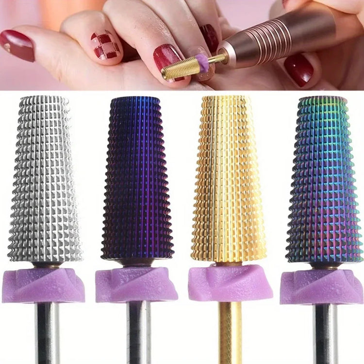 5‑In‑1 2XF Tungsten Carbide Nail Drill Bit High Hardness Multifunctional Drill Bits For Gel Polish Removal Manicure Pedicure Nail Art Grinding Tools 2028