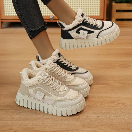 Women's Winter Short Boots 2026 New Style Warmth Sports Cotton Shoes Thickened Fleece Lined High-Top Snow Boots