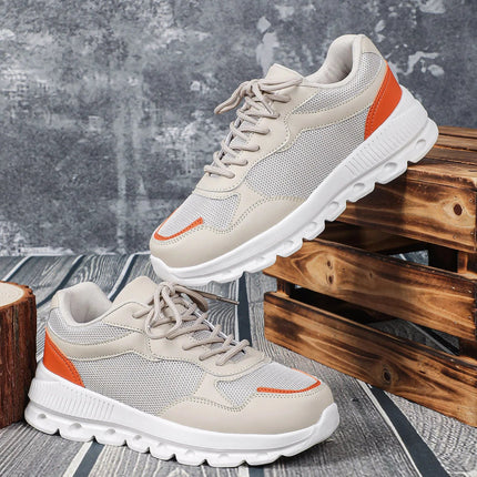 VEAMORS Unisex Mesh Running Shoes Lightweight Breathable Sports Sneakers Elastic Soft Sole Footwear for Walking Gym Fitness PlatiNum