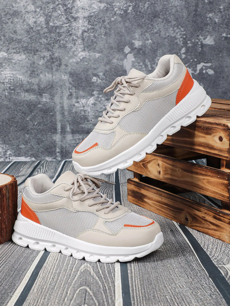 VEAMORS Unisex Mesh Running Shoes Lightweight Breathable Sports Sneakers Elastic Soft Sole Footwear for Walking Gym Fitness PlatiNum