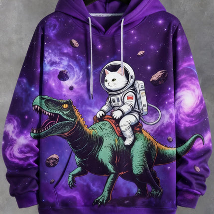2026 Funny Dinosaur Cat Solider 3d Print Hoodies Men Women Fashion Oversized Hoodie Sweatshirt Animal Coat Sweats Mens Clothing