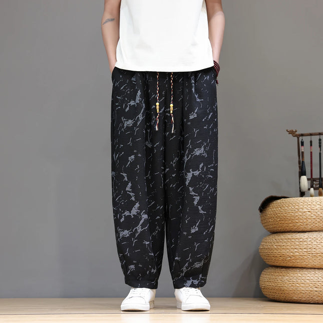 Pantaloni da Uomo 2026 Casual Oversize Comodi Taglia Grande Stile Tradizionale Cinese Vestibilità Ampia Pantaloni Plus Size fino a 8XL