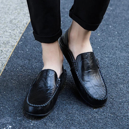 Scarpe da Uomo Casual in Pelle, Mocassini di Design, Slip-on, Scarpe da Barca di Alta Qualità, Chaussure Homme