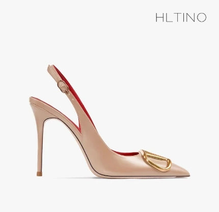 HLTINO Fahion Slingback Nero Comode Scarpe Estive da Donna Sandali con Tacco Alto 2025 Tendenza per Abito da Festa di Nozze
