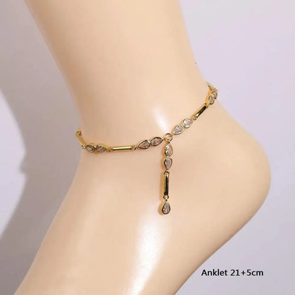 Nuovo speciale color oro Goccia d'acqua Bling Ovale CZ Collana girocollo Lariat Lunga barra a goccia a forma di Y Lunga nappa Gioielli da donna 2025