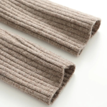 100% Merino Wool Striped Leggings Women's Winter Warm Knitted Tights Solid Color Women's Trousers PlatiNum