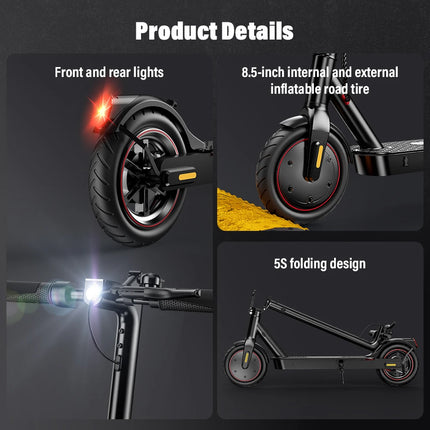 Pneumatico per scooter elettrico W3 da 8,5 pollici Motore da 350 W Batteria 36V7.8Ah Portata 24-34 km Velocità 30 km/h Azionamento posteriore E Scooter con app