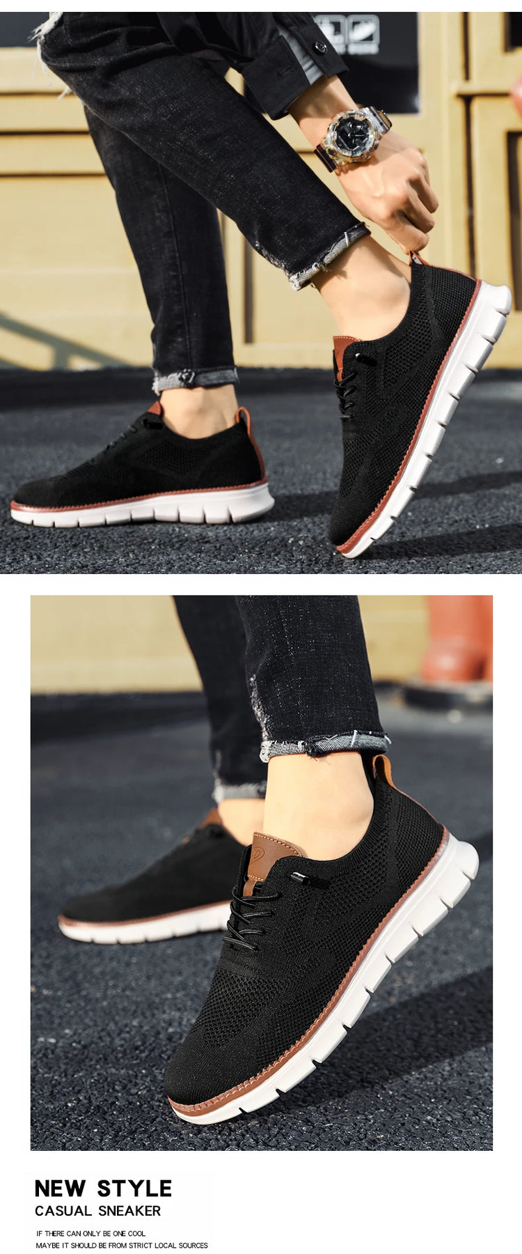 Scarpe Eleganti Casual da Uomo, Sneakers da Passeggio alla Moda, Oxford in Rete per il Lavoro, Leggere con Suola Morbida