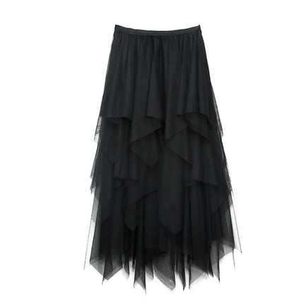 Tutu estivo gonna donna Harajuku Casual Tulle Bottom Jupe Femme Faldas moda vita alta Midi Mesh gonne abbigliamento donna Saia