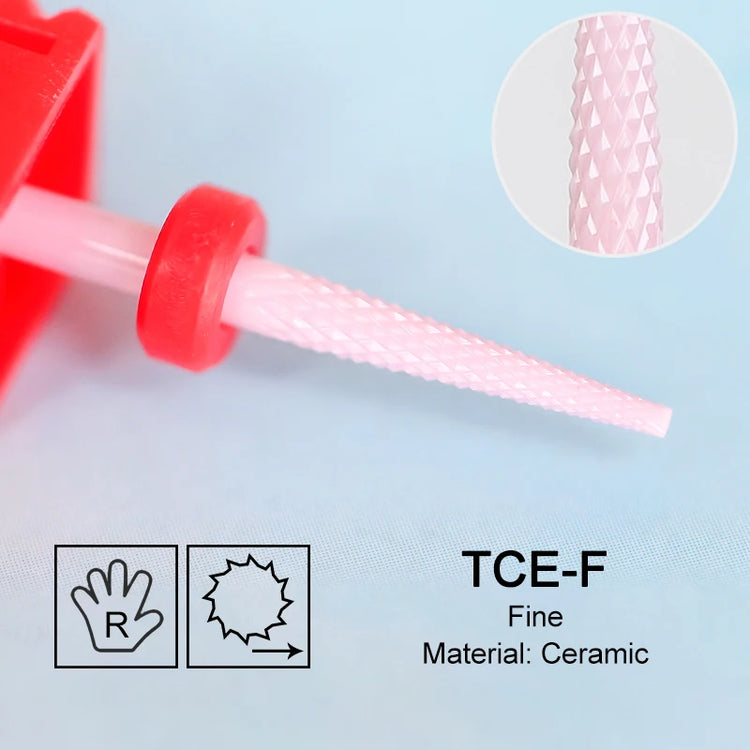 Pink Ceramic Carbide Nail Drill Bits Milling Cutter For Gel Polish Remover Electric Nail Machine Polishing Peeling File Home Salon Manicure Pedicure Accessories
