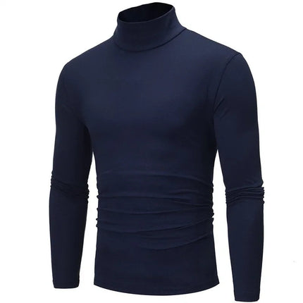 Thermal Underwear Tops Men Spring Clothes Thermal Shirt Autumn Men's Winter Tights High Neck Thin Slim Fit Long Sleeve T-shirt PlatiNum
